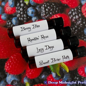 Berry Sweet Perfume Sampler Set: Four 1 ml vials, Berry perfume image 1