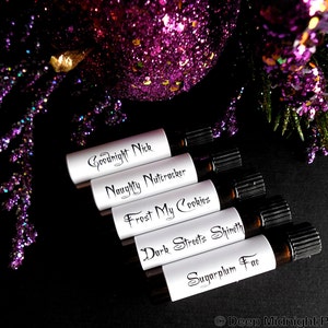 Gothic Little Christmas™ Perfume Sample Set of 5 vials, Christmas, perfume oil, perfume samples image 2