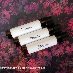 GOTHIC GIRLS™ Perfume Sampler Set - Gothic Perfume - Deep Midnight Perfumes - Fantasy Perfume