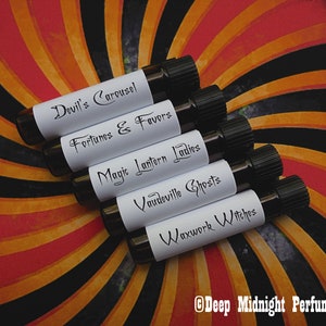 CREEPY CARNIVILLE ™ Halloween Perfume Sample Set - Set #11 - Gothic Perfume - Fall Perfume - Perfume Samples - Halloween Circus