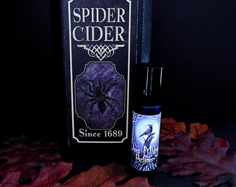 SPIDER CIDER Perfume Oil - Fresh Fall Apples, Frankincense, Clove, Cinnamon Bark, Wood - Halloween Perfume - Fall Fragrance