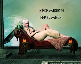 STORMBORN Perfume Oil - Game of Thrones inspired - dragons blood, oud, patchouli, jasmine, desert earth, cardamom, moss - Daenerys Targaryen