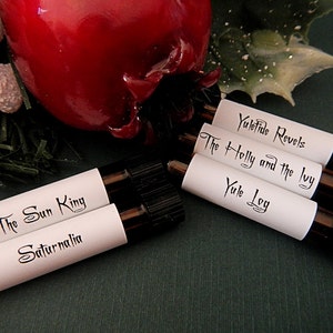 ANCIENT YULE PERFUME Sample Set of 5 vials, Victorian, Gothic, Yule