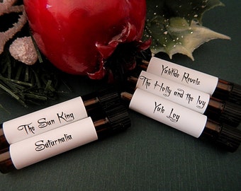 ANCIENT YULE PERFUME Sample Set of 5 vials, Victorian, Gothic, Yule