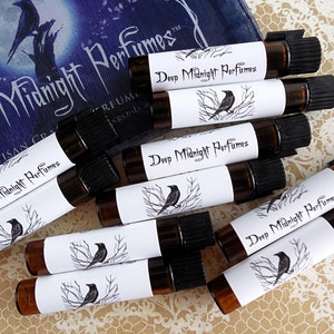 TEN PERFUME SAMPLES - Choose your own set - Deep Midnight Perfumes - artisan perfume oil