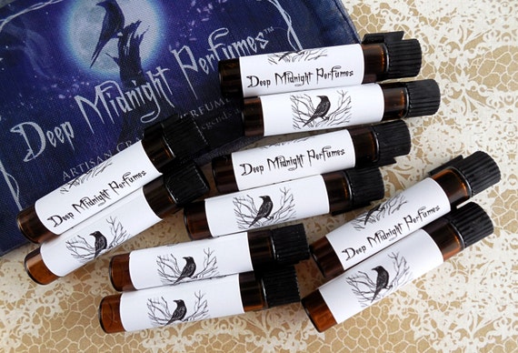 TEN PERFUME SAMPLES Choose your own set Deep Midnight Perfumes  artisan perfume oil