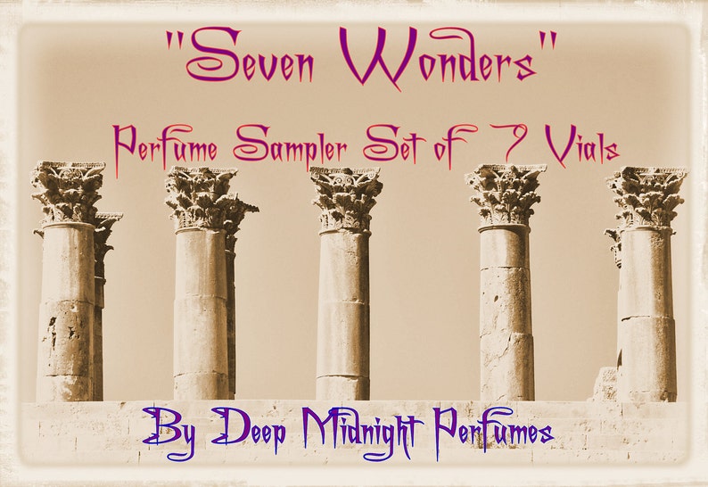 SEVEN WONDERS: Perfume Sampler Set, Seven wonders of the Ancient World, Ancient Perfume image 2