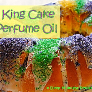 KING CAKE Perfume Oil Yeasty bread, cinnamon sugar, vanilla, cream cheese frosting, strawberrries Mardi Gras Perfume image 1