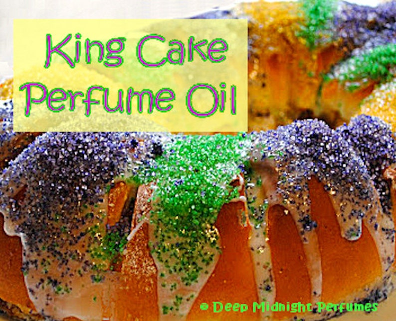 KING CAKE Perfume Oil Yeasty bread, cinnamon sugar, vanilla, cream cheese frosting, strawberrries Mardi Gras Perfume image 1