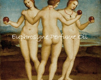 EUPHROSYNE Perfume Oil - Tropical Fruits, Pears, Sweet Cream, Caramel, Lily of the Valley, Three Graces - Goddess Perfume