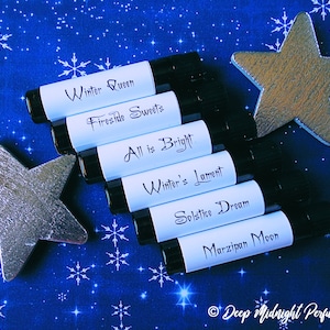 WINTER&#39;S NIGHT™ Perfume Sampler Set of 6 Mini Vials - Holiday Perfume - Winter Fragrance - Christmas Perfume