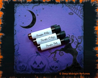PUMPKIN WOODS ™ Halloween Perfume Sample Set - Set #12 - Gothic Perfume - Fall Perfume - Halloween Perfume — half dram (2ml) vials