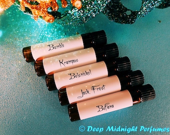 CHRISTMAS CREATURES™ Perfume Sampler Set -  Christmas Perfume - Holiday Perfume -  Winter Fragrance — half dram (2ml) vials