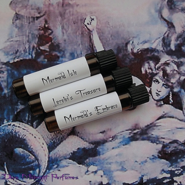 MERMAIDS Perfume Sampler Set - artisan perfume samples - Deep Midnight Perfumes