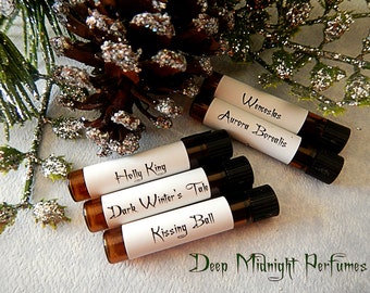 Christmas Dark & Light™ - Perfume Sample Set of Five Vials, Christmas Perfume, Holiday Perfume, Winter Fragrance