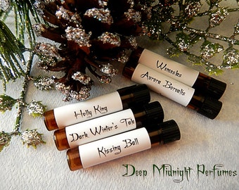 Christmas Dark & Light™ - parfummonsterset van vijf flacons, kerstparfum, vakantieparfum, wintergeur — flacons van halve dram (2 ml)