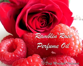 Ramblin' Rose™ Perfume Oil: Sweet, red raspberries, red roses, sandalwood, jasmine, spice, Berry Perfume