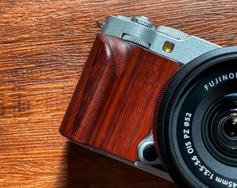 Fujifilm X-M5 handgemaakte houten cameragreep, massief walnoothouten handgreep, Fuji-cameraaccessoire