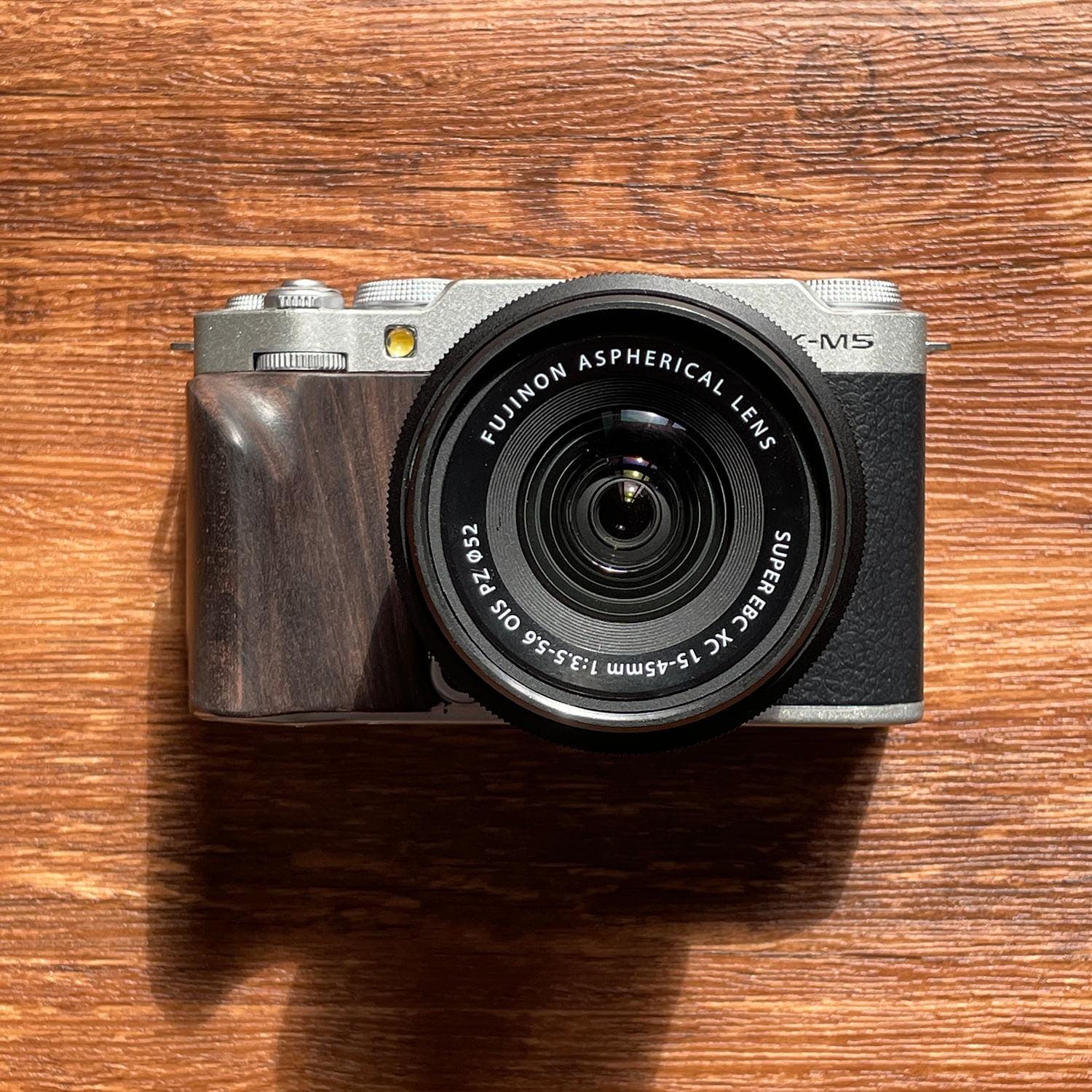 Fujifilm X-M5 Handcrafted Wooden Camera Grip, Solid Walnut Hand
