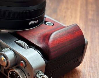 Nikon Zfc houten handgreep, ergonomische eikenhouten handgreep met 3 m lijm, vintage cameraaccessoire