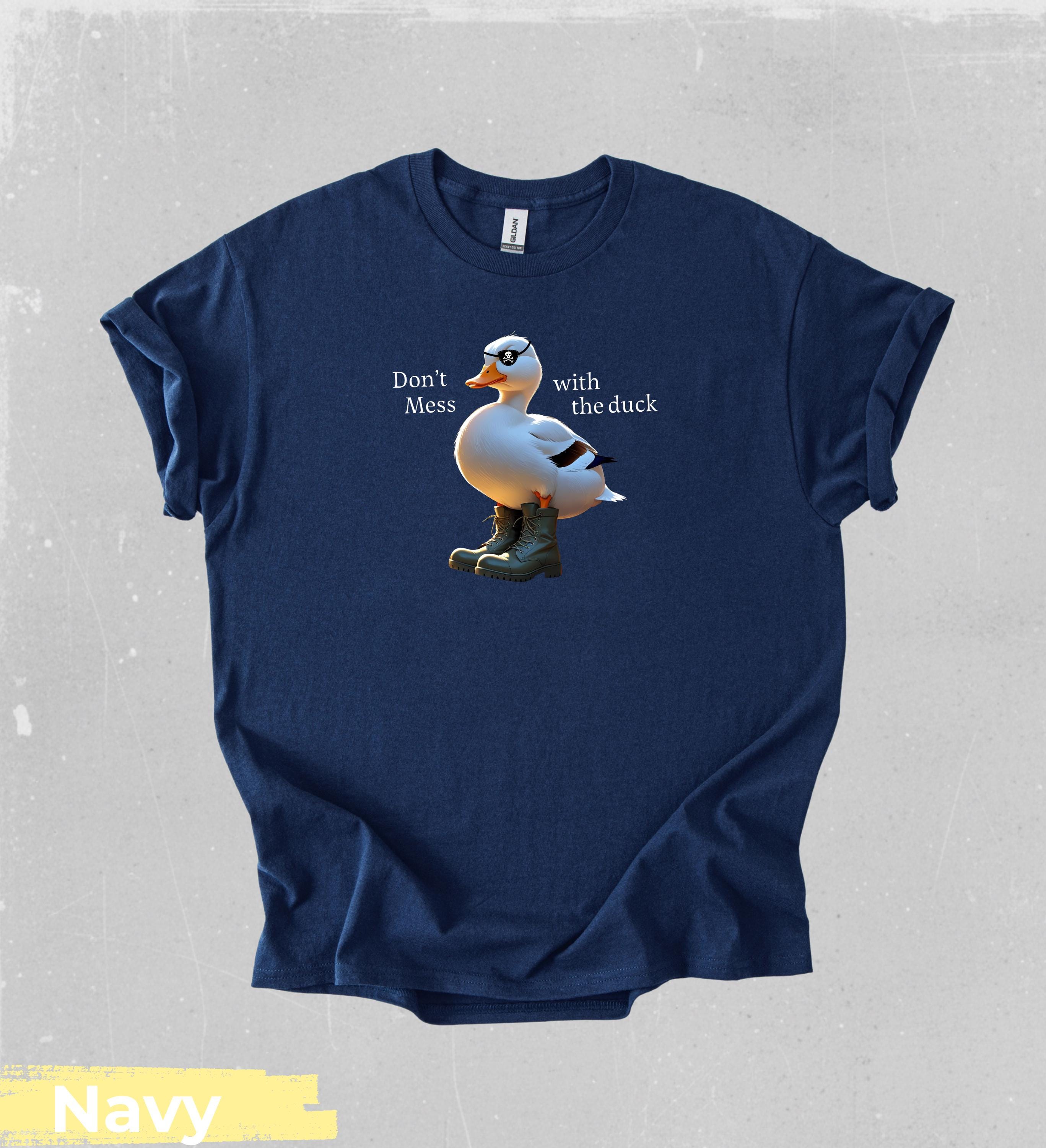 トップス Duck Tee Funny Duck Shirt, Don't Mess With the Duck, Duck in Boots Tee