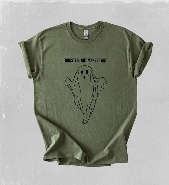 Minimalist Ghost Tee, Spooky Halloween Shirt, Elegant Monochrome T-Shirt, Modern Halloween Design, Halloween Ghost Shirt, Gift For Her