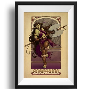 La Barbare - The Barbarian - Print - Tabletop Nouveau Dungeons and Dragons Pathfinder