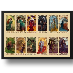 Tabletop Nouveau - 20"x30" Print - Dungeons and Dragons Pathfinder RPG Art Nouveau