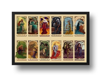 Tabletop Nouveau - 20&quot;x30&quot; Print - Dungeons and Dragons Pathfinder RPG Art Nouveau