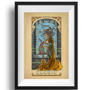 La Clerc - The Cleric - Print - Tabletop Nouveau Dungeons and Dragons Pathfinder