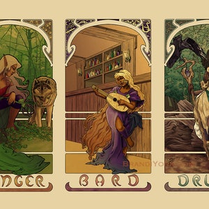 Tabletop Nouveau 20x30 Print Dungeons and Dragons Pathfinder RPG Art Nouveau image 5