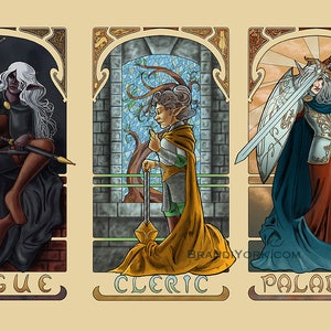 Tabletop Nouveau 20x30 Print Dungeons and Dragons Pathfinder RPG Art Nouveau image 4