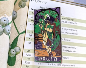 La Druide - The Druid Enamel Pin - Tabletop Nouveau Dungeons and Dragons Classes