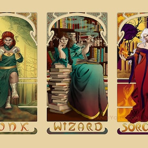 Tabletop Nouveau 20x30 Print Dungeons and Dragons Pathfinder RPG Art Nouveau image 3