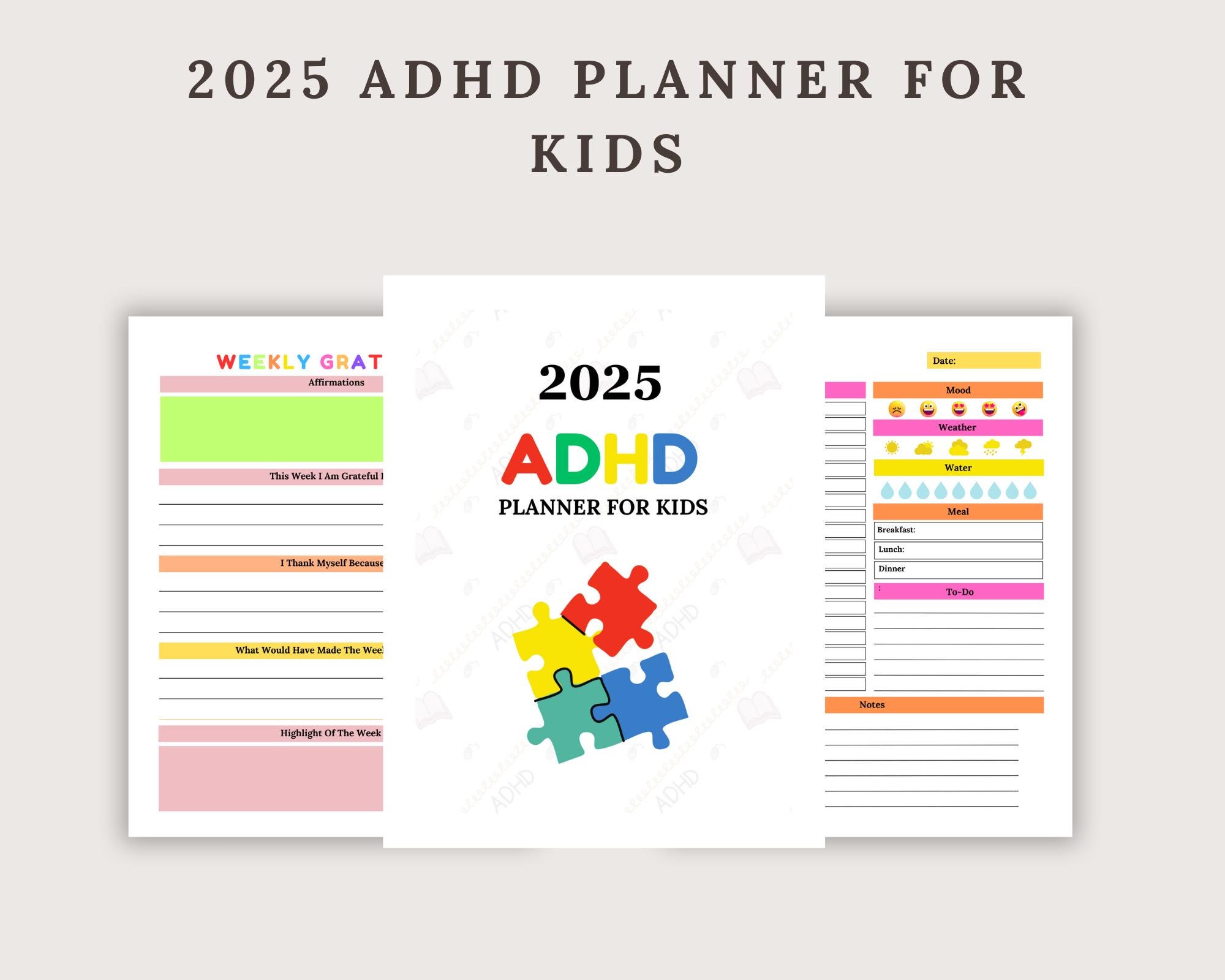 ADHD Planner for Kids | Printable Daily Routine & Focus Sheets | Visual ...