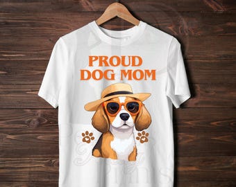 Proud Dog Mom PNG | Dog Lover Shirt Design | Sublimation Graphic | Cute Pet Mom Printable | Instant Download | Dog Mom Shirt PNG
