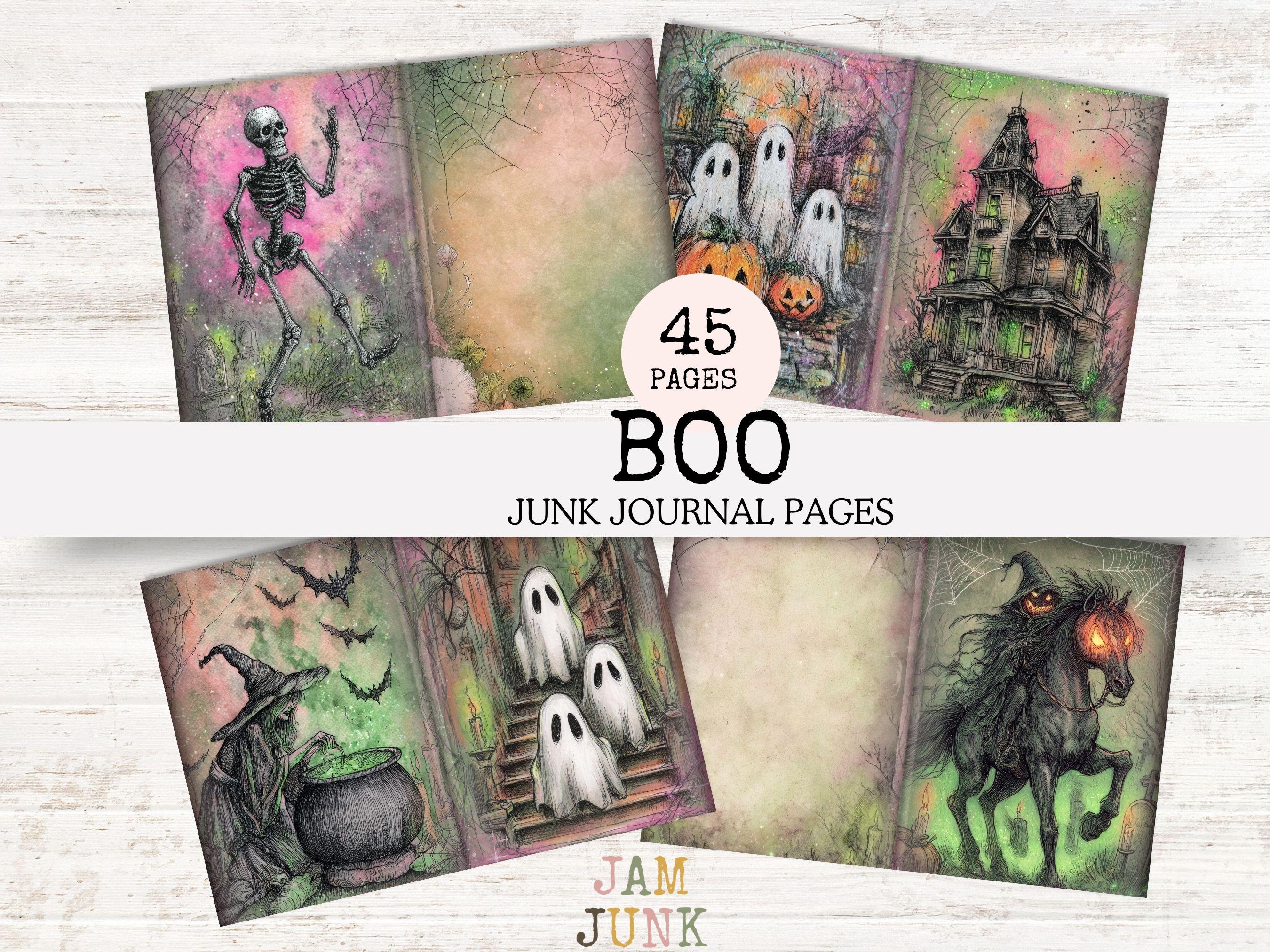ハロウィンジャンクジャーナルキット：45ページの印刷可能な不気味な