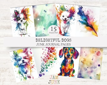 Dog Junk Journal Pages: Puppies DIY Paper (Digital Download)