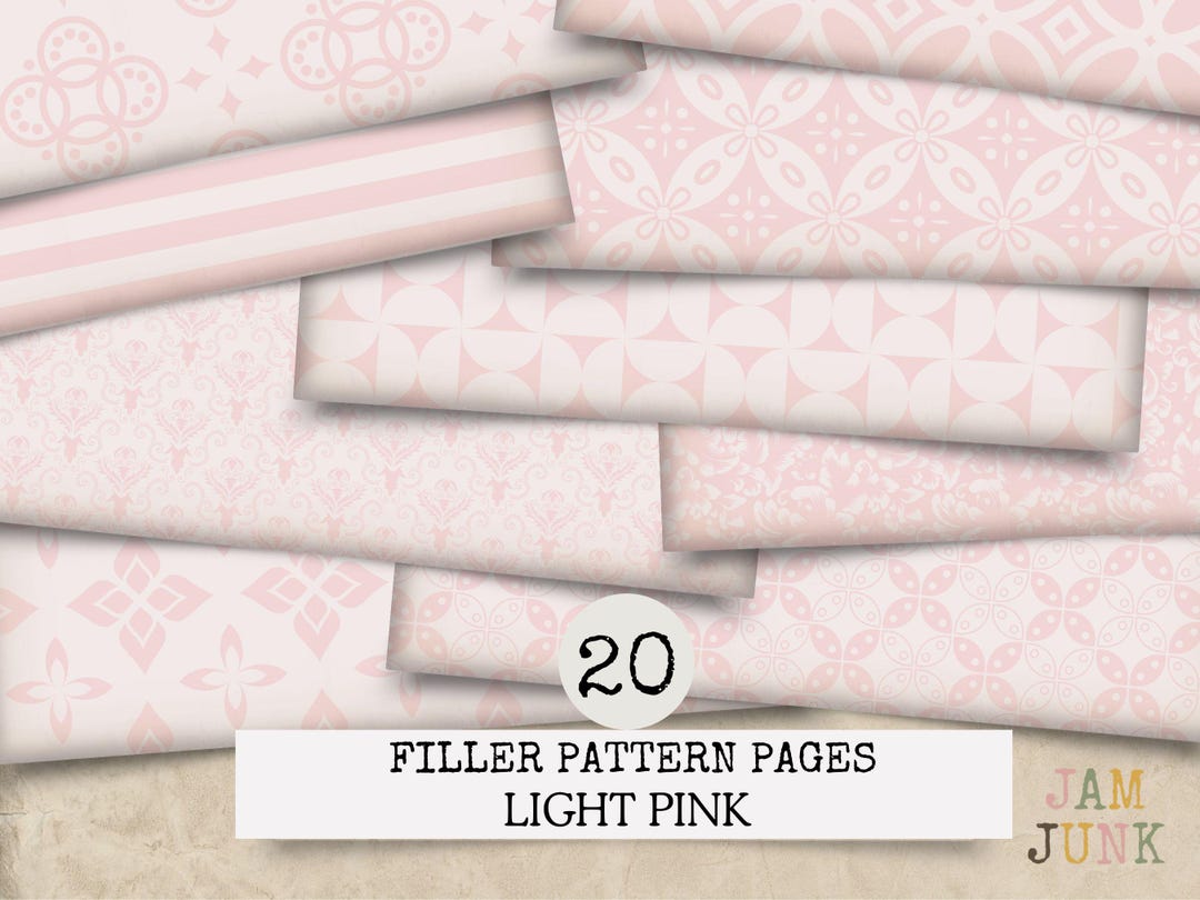 Soft Pink Filler Papers – 20 Patterned Junk Journal Pages | Soft Rosy ...