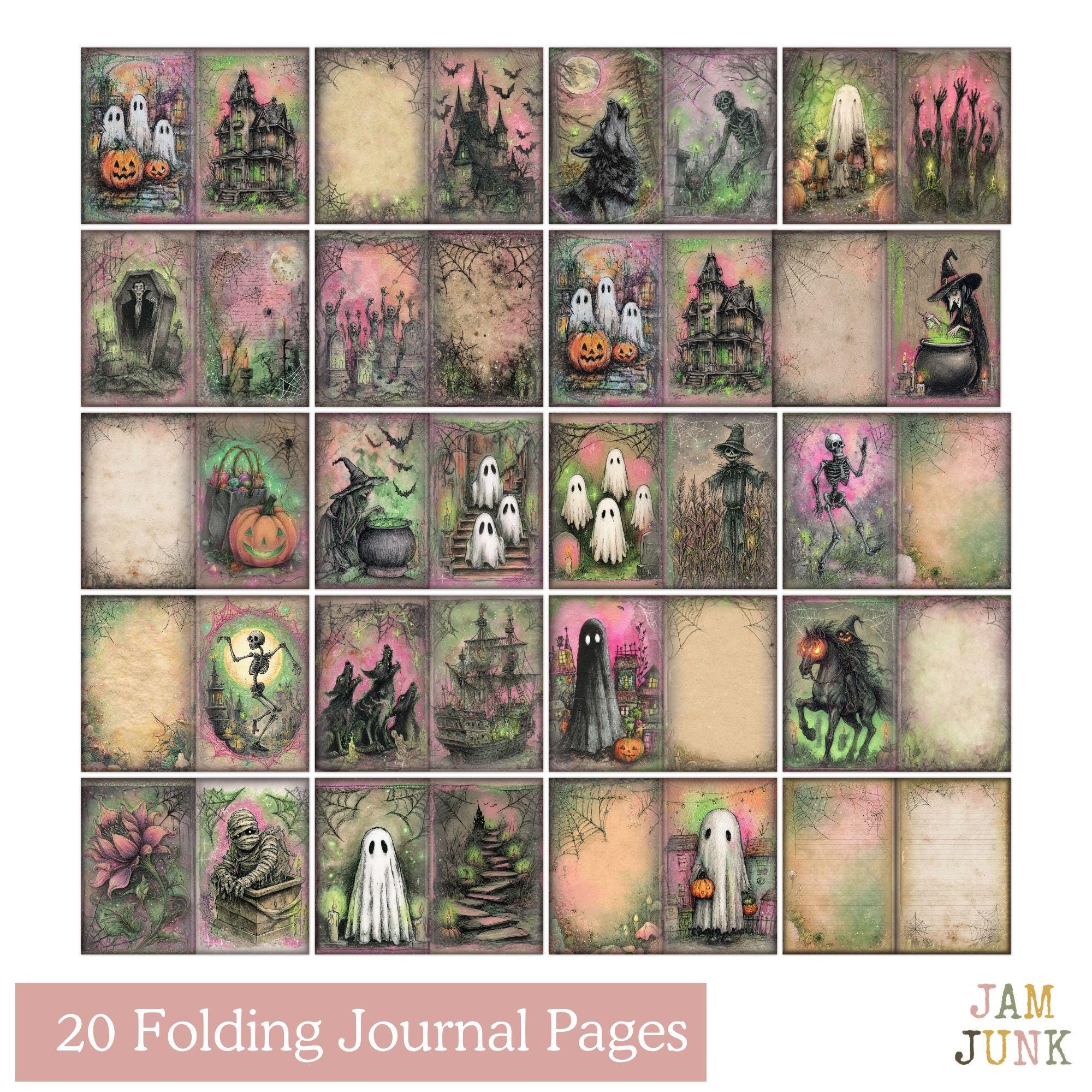 ハロウィンジャンクジャーナルキット：45ページの印刷可能な不気味な