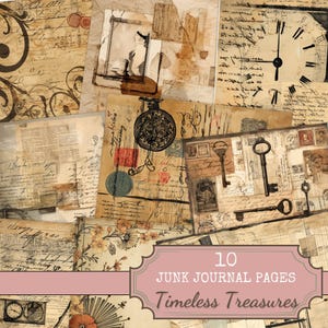 Timeless Treasures – 10 Vintage Junk Journal Pages (Digital Download)