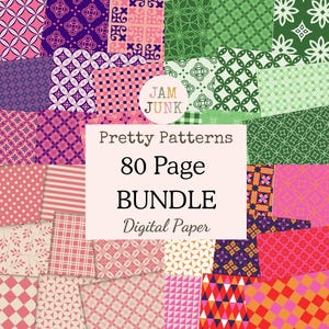 Patterned Paper Bundle: Pink Junk Journal Pages (Digital Download, 80 US Letter Pages)