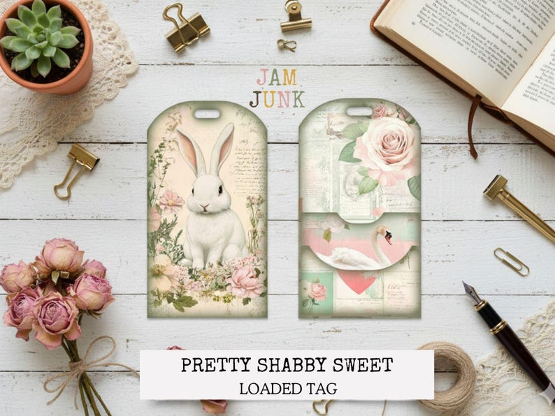 Pretty Shabby Chic Loaded Tag Kit | 5 Page Printable PDF |shabby Chic ...