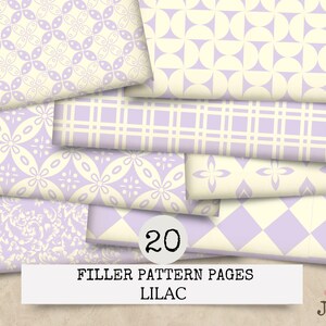 Lilac Junk Journal Paper: 20 Soft Purple Patterned Pages (PDF Download)