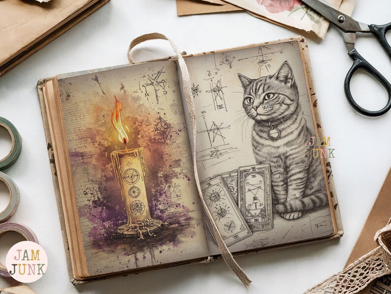 Palm Reading Fortune Teller Junk Journal Pages, 30 Page PDF for Digital ...