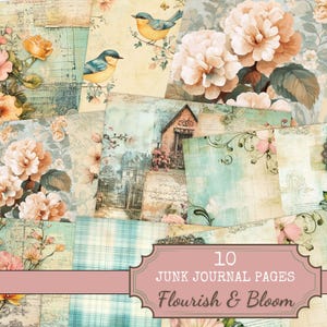 Pages pastel fantaisistes pour le journal indésirable, fournitures de scrapbooking fantastique de conte de fées, 10 pages pliées en double, papier pour journal indésirable illustré original