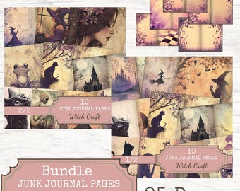 Witchcraft Junk Journal Pages BUNDLE – Grimoire & Potion Ephemera (Digital Download)