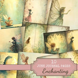 Bezauberndes Junk Journal - 10 Seiten – Digitaler Download, elfenhaftes Junk Journal, Print zu Hause