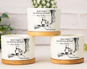 Thank You Teacher Gift,Flower Pot for Teacher,Never Forget the Difference You Make,Teacher Appreciation Gift,Gift for Teacher,Teacher Gift
