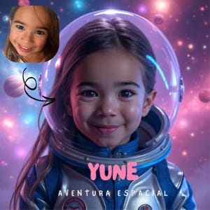 Livre personnalisé pour enfants avec photos IA – Aventure spatiale pour enfants – Astronaute – Cadeau d'anniversaire ou de Noël unique et original